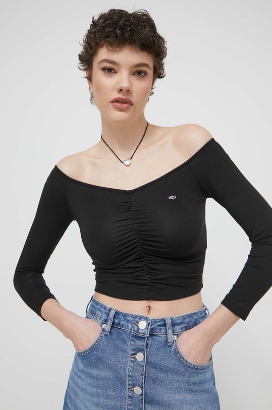 Tommy Jeans felső fekete DW0DW17892
