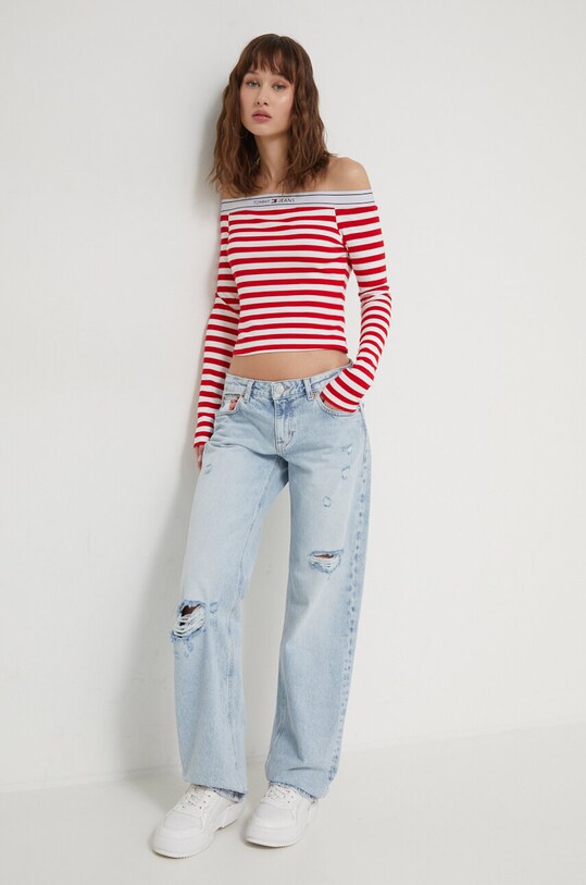 Tommy Jeans longsleeve DW0DW18147 czerwony SS24
