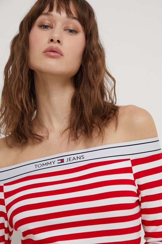 Tommy Jeans longsleeve czerwony DW0DW18147