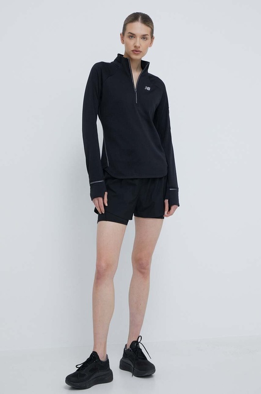 New Balance longsleeve do biegania Heat Grid Half Zip WT23252BK WT23252BK czarny SS24