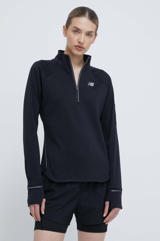 New Balance longsleeve do biegania Heat Grid Half Zip WT23252BK czarny WT23252BK