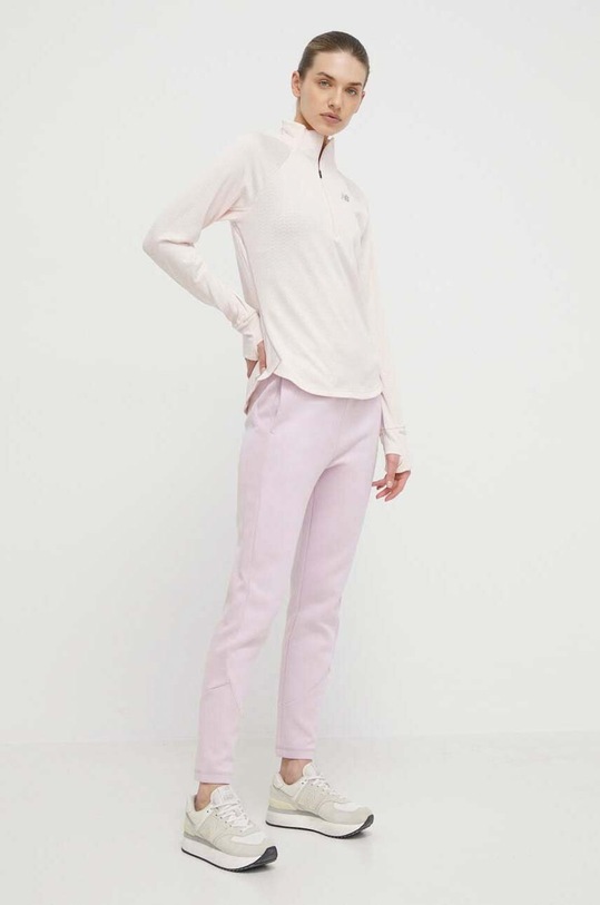 Μακρυμάνικο μπλουζάκι για τρέξιμο New Balance Heat Grid Half Zip WT23252QPH ροζ SS24