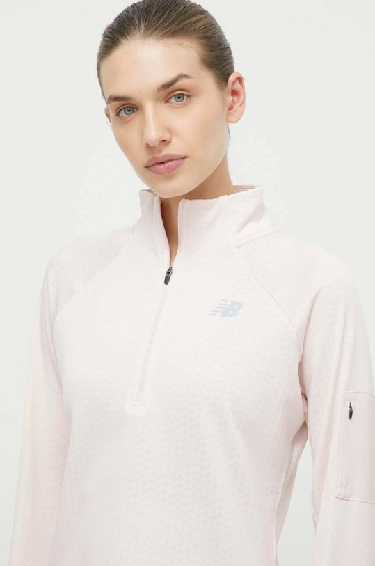 Μακρυμάνικο μπλουζάκι για τρέξιμο New Balance Heat Grid Half Zip ροζ WT23252QPH
