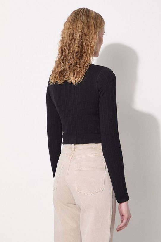 Дрехи Памучна блуза с дълги ръкави JW Anderson Cropped Anchor Embroidery Longsleeve Top JO0211.PG1501.999 черен