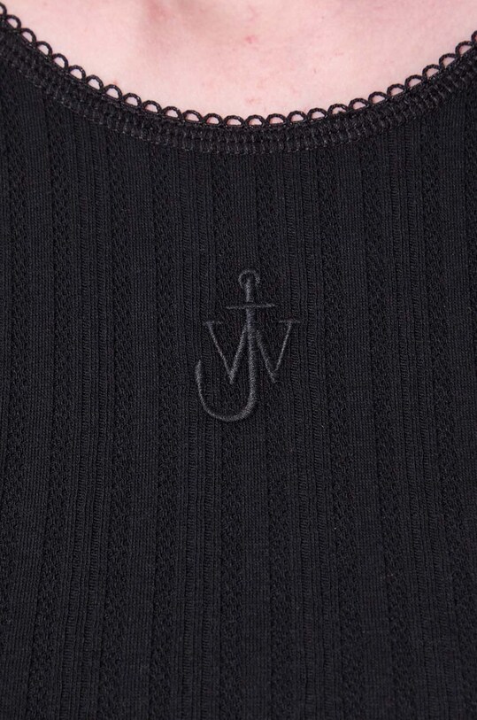 Хлопковый лонгслив JW Anderson Cropped Anchor Embroidery Longsleeve Top JO0211.PG1501.999