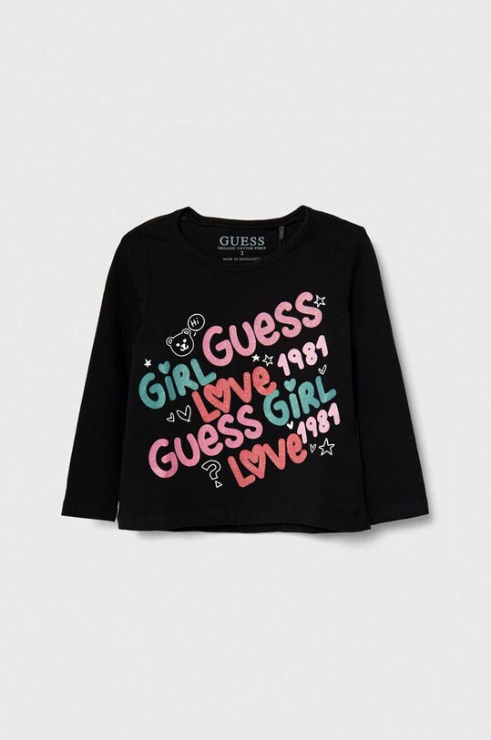 Παιδικό μακρυμάνικο Guess στάμπα μαύρο K4RI01.K6YW4.PPYH