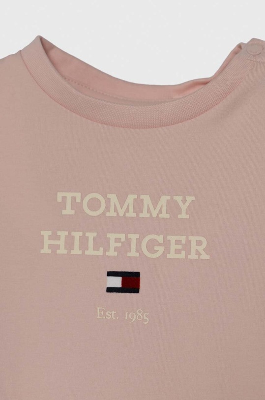 Fete Tommy Hilfiger longsleeve bebelusi KN0KN01760.G.PPYH roz