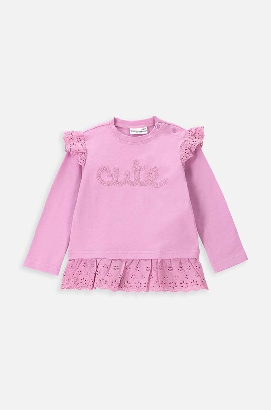 Coccodrillo longsleeve niemowlęcy aplikacja różowy WC4143102GEN