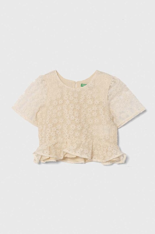 Детская блузка United Colors of Benetton узор бежевый 5W8NCQ032.G.Seasonal