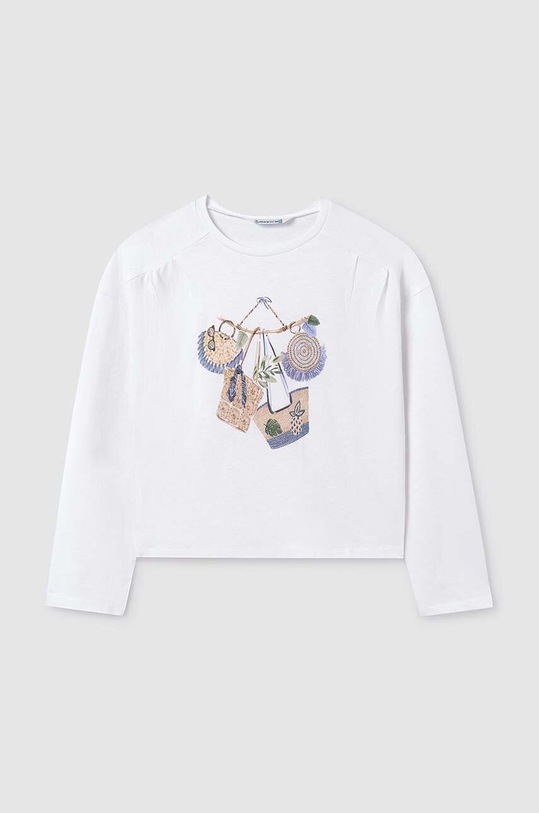 Mayoral longsleeve din bumbac pentru copii print alb 6016.8C.Junior.PPYH