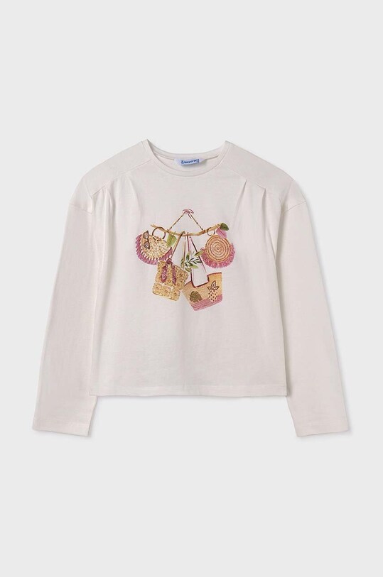 Mayoral longsleeve din bumbac pentru copii 6016.8C.Junior.PPYH bej SS24