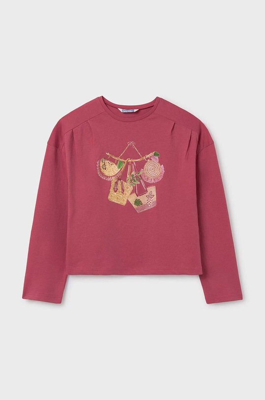 Mayoral longsleeve din bumbac pentru copii print roz 6016.8C.Junior.PPYH