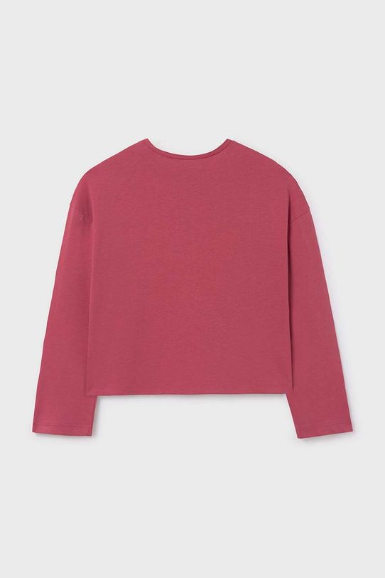 Mayoral longsleeve bawełniany dziecięcy 6016.8C.Junior.PPYH różowy SS24