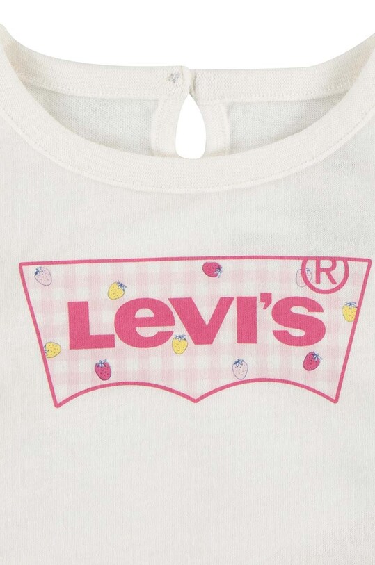 Lány Levi's baba pamut hosszú ujjú LVG CURVED HEM LS TEE 1EK113 bézs