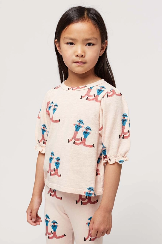 Bobo Choses tricou de bumbac pentru copii cu modele roz 124AC019