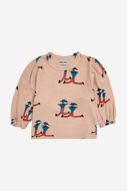 Bobo Choses t-shirt bawełniany dziecięcy 124AC019 różowy SS24