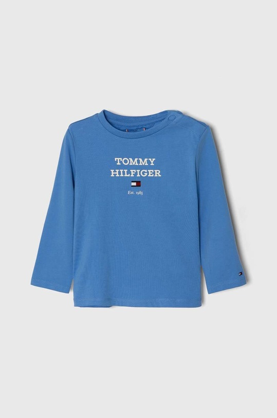 Tommy Hilfiger longsleeve niemowlęcy z elastanem niebieski KN0KN01760.PPYH
