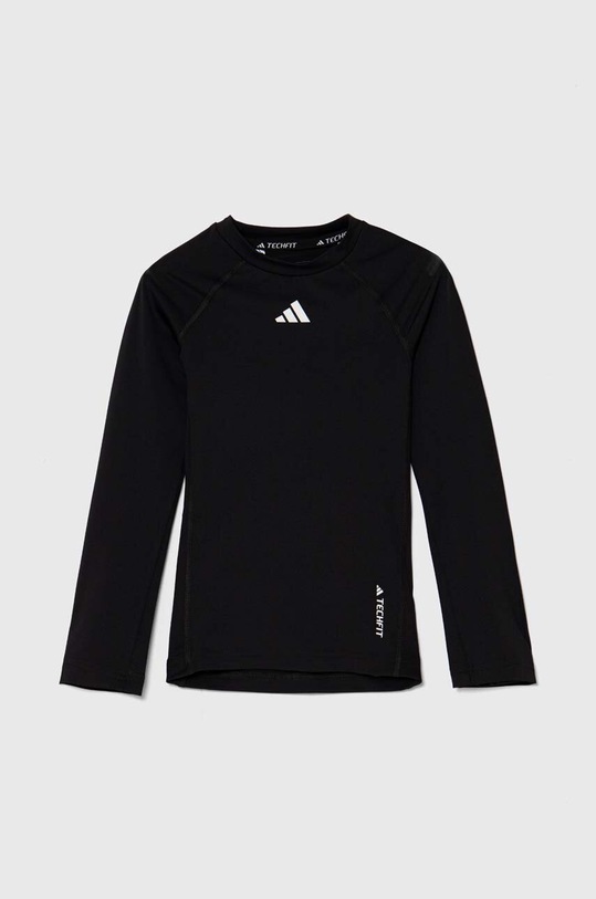 Dětské tričko s dlouhým rukávem adidas s elastanem černá IJ5629