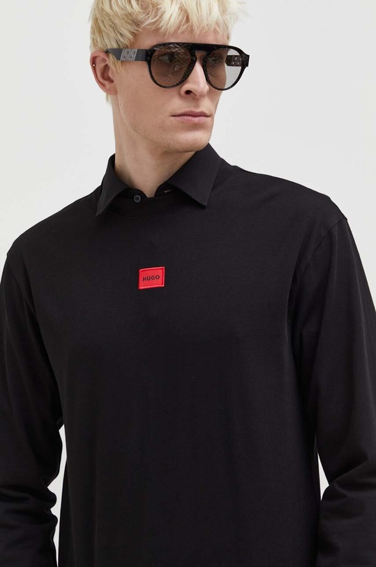 HUGO longsleeve bawełniany czarny 50511038