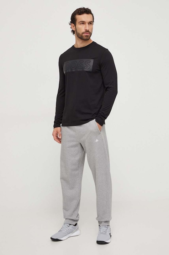 BOSS Green longsleeve bawełniany 50506345 czarny SS24