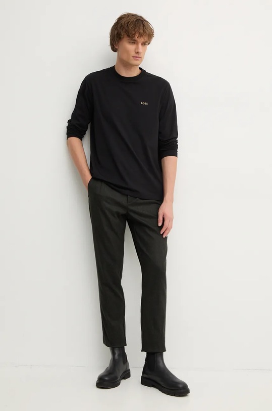 Boss Green longsleeve Tee Long 50506365 negru AW25