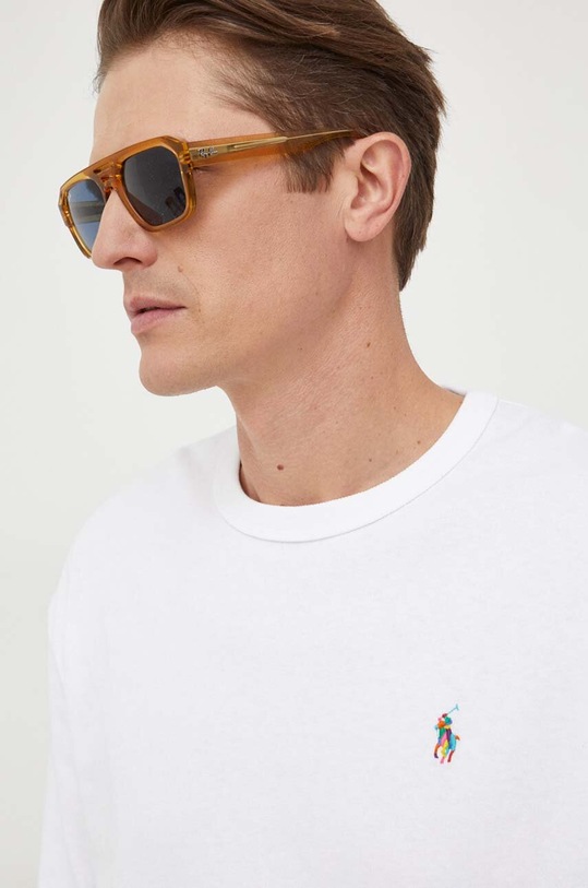 Ρούχα Βαμβακερή μπλούζα με μακριά μανίκια Polo Ralph Lauren 710926612 λευκό