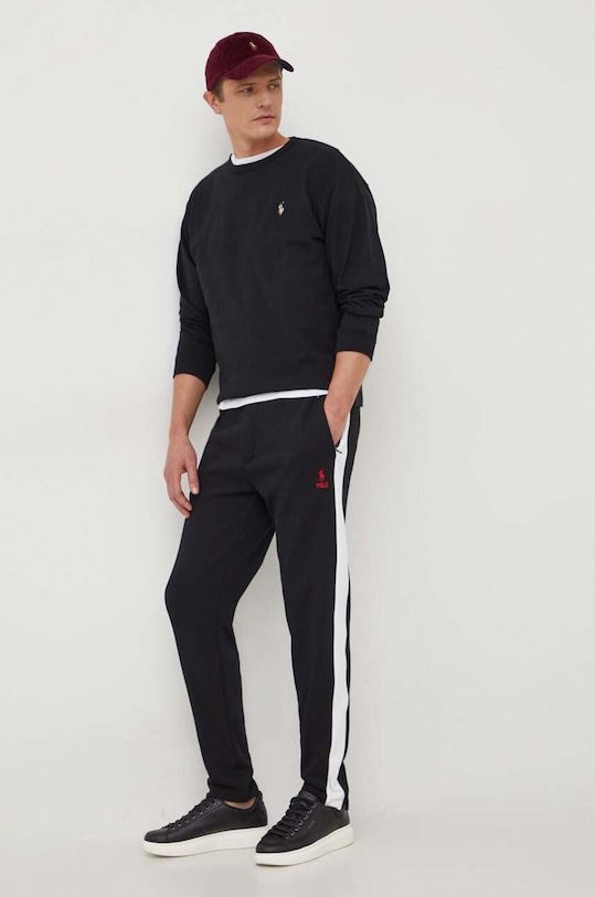 Bavlněné tričko s dlouhým rukávem Polo Ralph Lauren 710926612 černá SS24