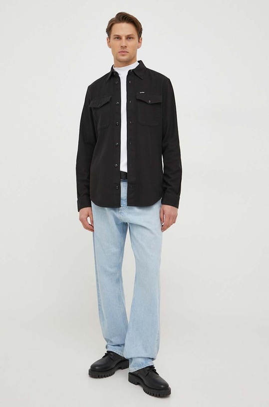 G-Star longsleeve bawełniany D23879.C812 biały SS24