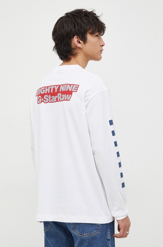 Odzież G-Star longsleeve bawełniany D23878.C336 biały