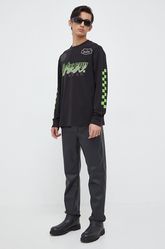 Pamučna majica dugih rukava G-Star D23878.C336 crna SS24