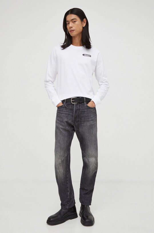 G-Star longsleeve din bumbac D23875.C336 alb SS24