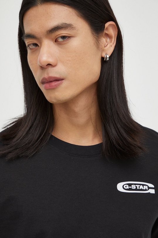 Bavlněné tričko s dlouhým rukávem G-Star D23875.C336 černá SS24