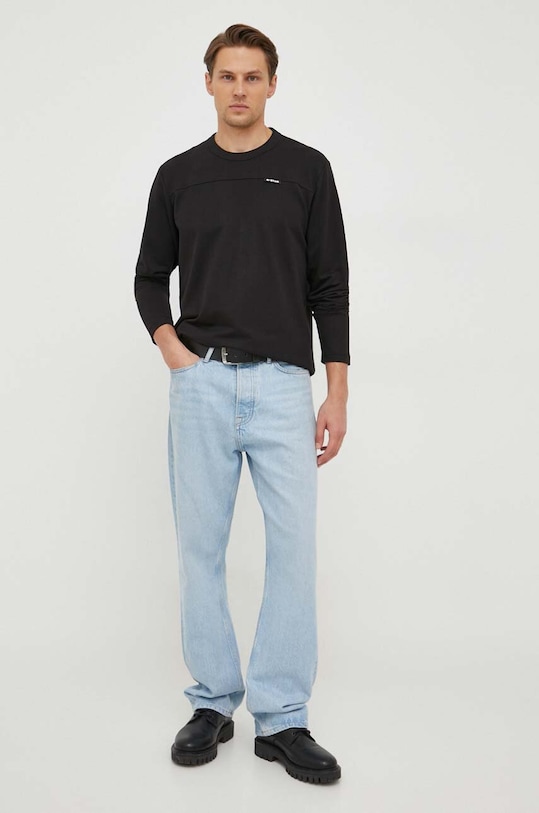G-Star longsleeve din bumbac D23908.D136 negru SS24