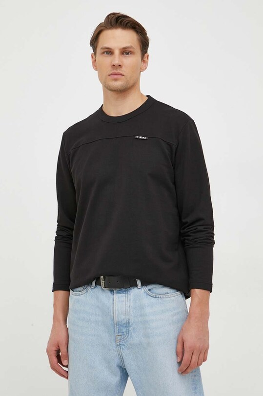 Pamučna majica dugih rukava G-Star Raw crna D23908.D136