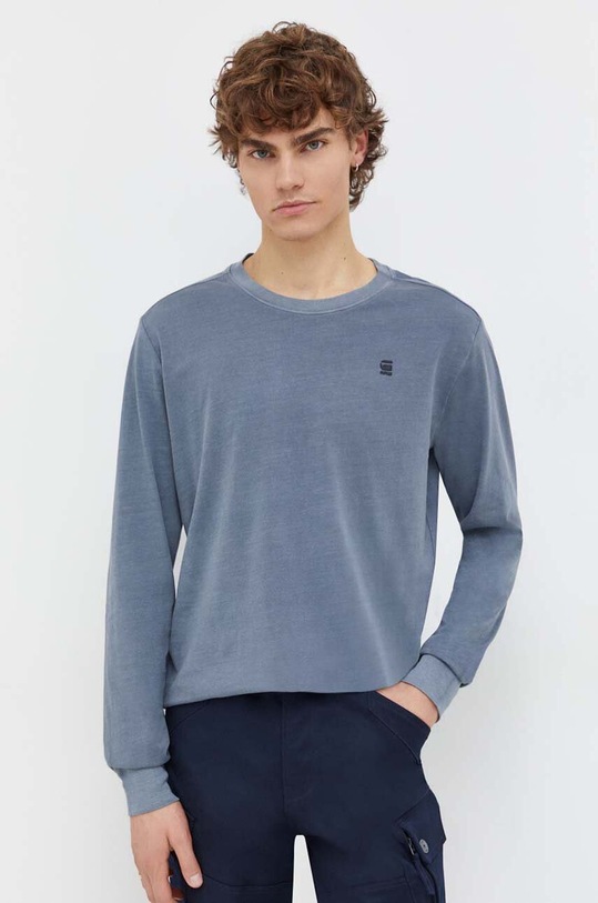 G-Star longsleeve bawełniany nadruk szary D24668.2653