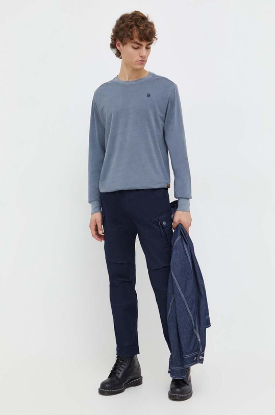 G-Star longsleeve bawełniany D24668.2653 szary SS24