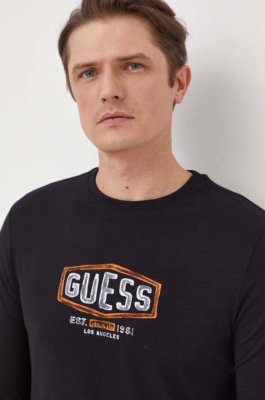 Tričko s dlouhým rukávem Guess černá M4RI34.J1314