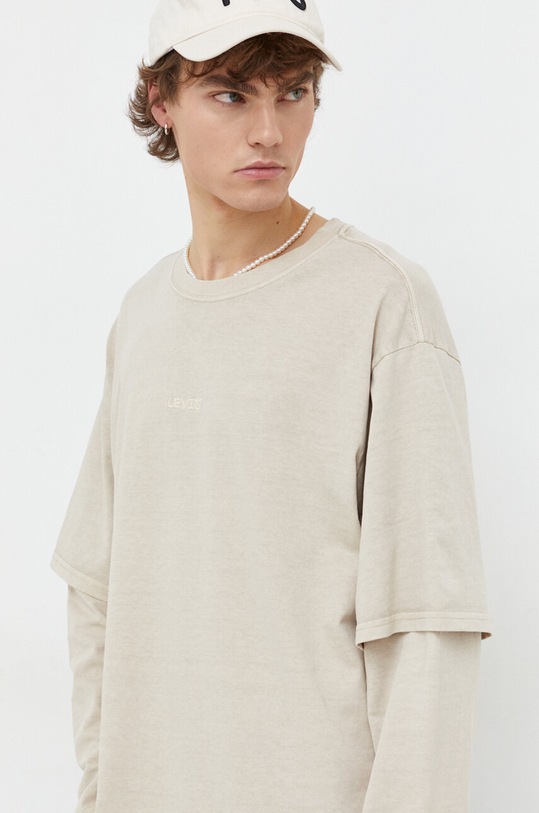 Levi's longsleeve din bumbac bej A7588
