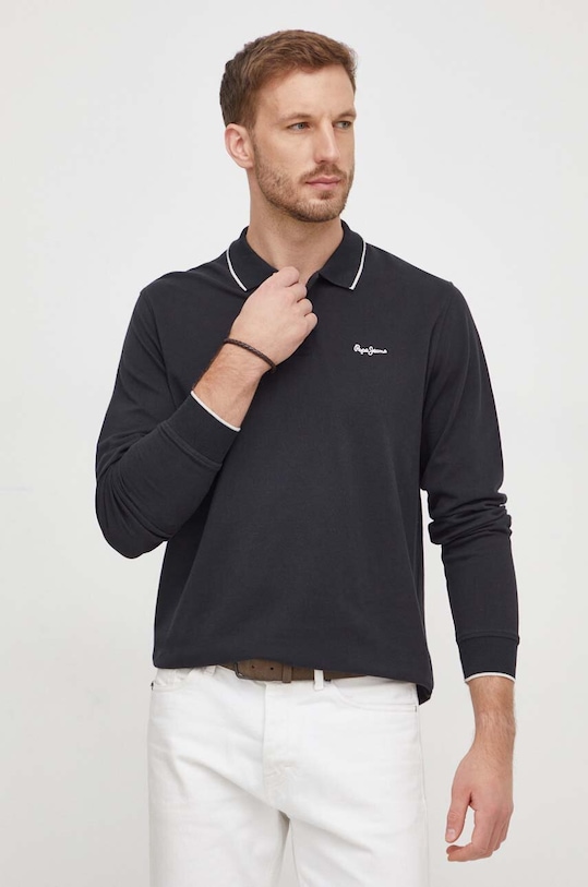 Pepe Jeans longsleeve bawełniany HANS LS bawełna czarny PM542102