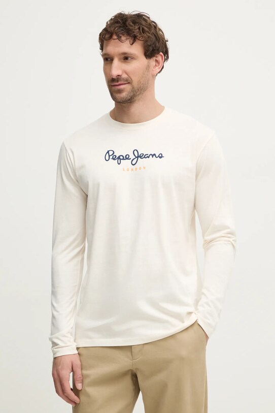 Хлопковая футболка Pepe Jeans Eggo хлопок бежевый PM508209