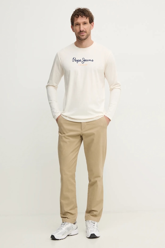 Pepe Jeans tricou din bumbac Eggo PM508209 bej SS25
