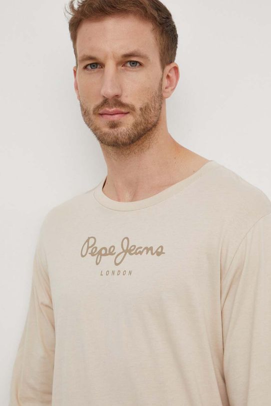 Pepe Jeans t-shirt bawełniany Eggo beżowy PM508209