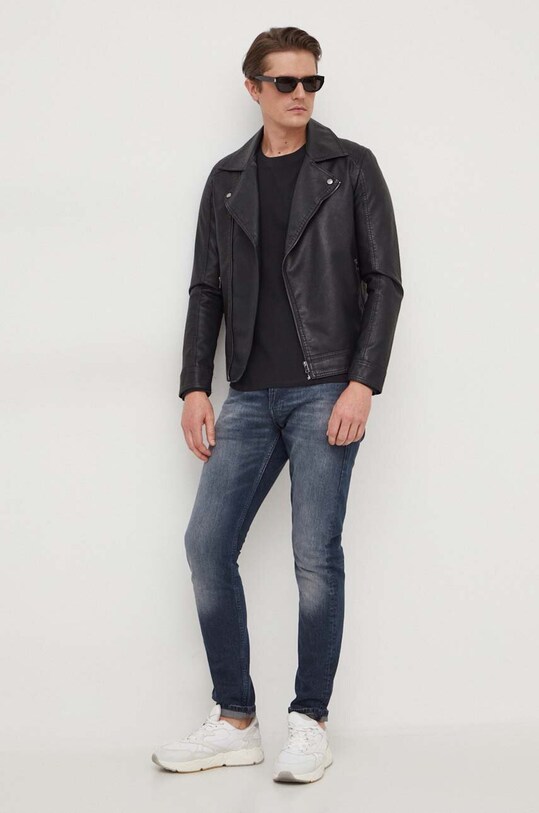 Бавовняний лонгслів Pepe Jeans CONNOR LONG. PM509219 чорний SS24