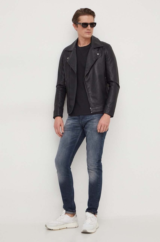 Pepe Jeans longsleeve bawełniany CONNOR LONG. PM509219 czarny SS24