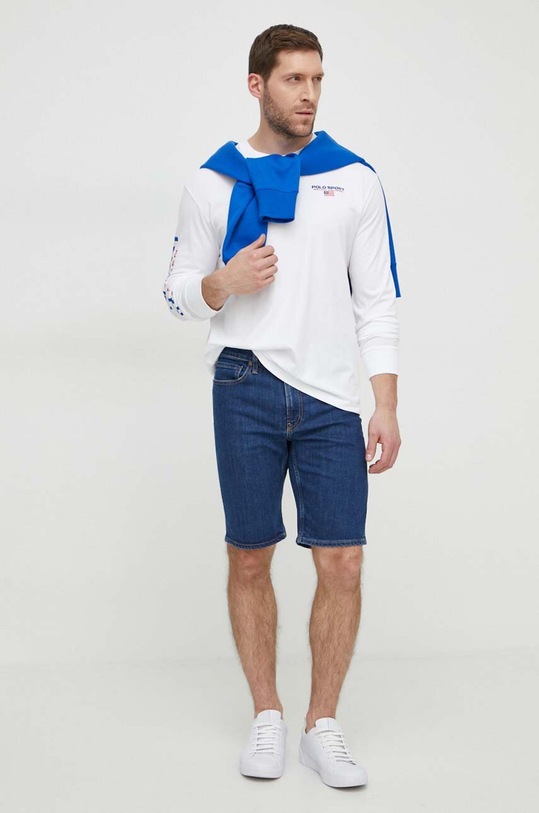 Polo Ralph Lauren longsleeve bawełniany 710814128 biały SS25