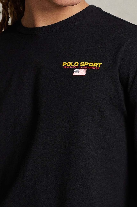 Ρούχα Βαμβακερή μπλούζα με μακριά μανίκια Polo Ralph Lauren 710814128 μαύρο