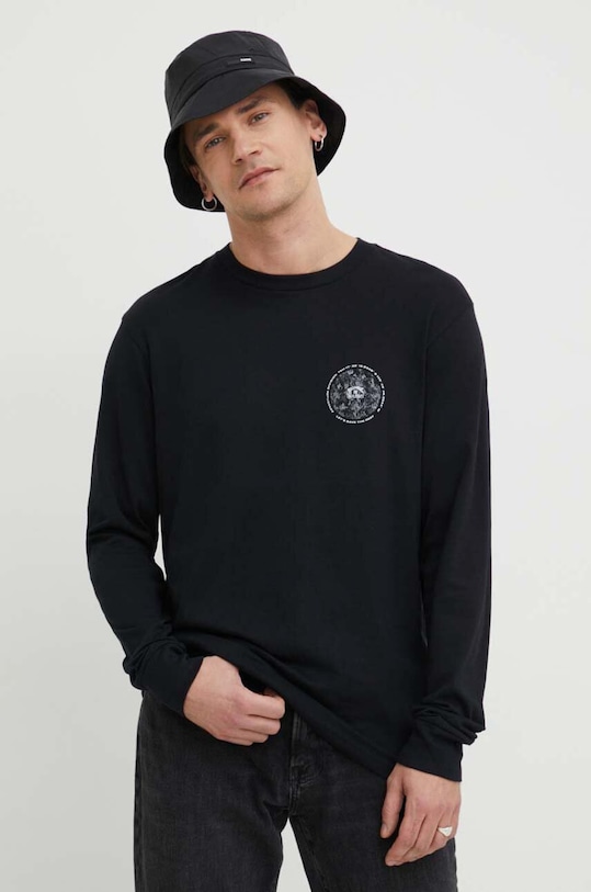 Billabong longsleeve bawełniany BILLABONG X CORAL GARDENERS nadruk czarny ABYZT02338