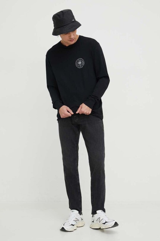 Billabong longsleeve bawełniany BILLABONG X CORAL GARDENERS ABYZT02338 czarny SS24