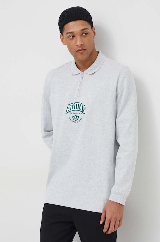 Bavlnená mikina adidas Originals bavlna sivá IS0241