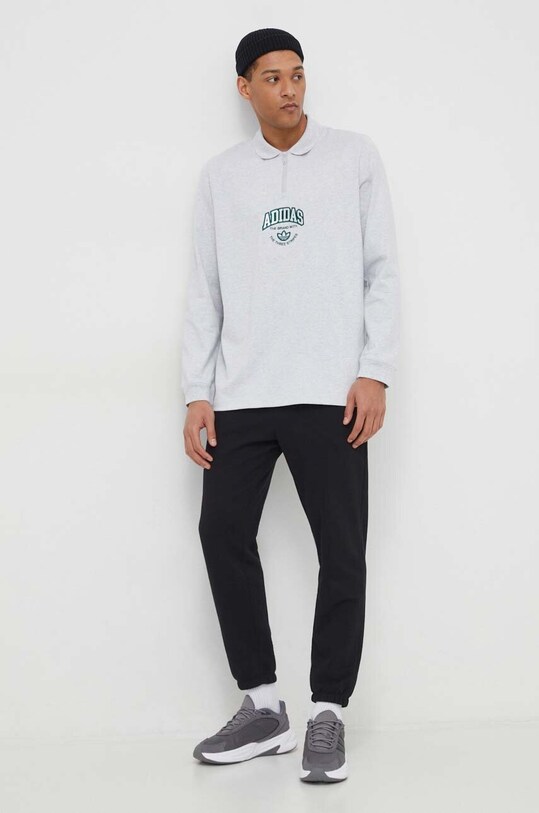 Хлопковая кофта adidas Originals IS0241 серый SS24